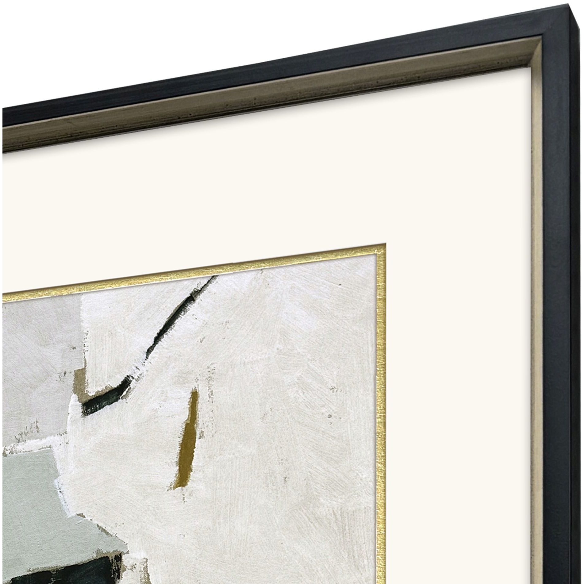 Zen Interactions Gray and Blue and Green and Multi Framed Art