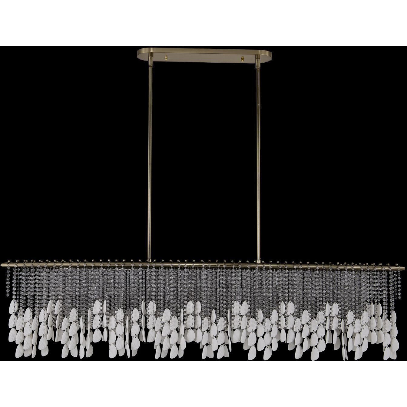 Farfalle 9 Light 9 inch Brushed Champagne Gold Linear Pendant Ceiling Light