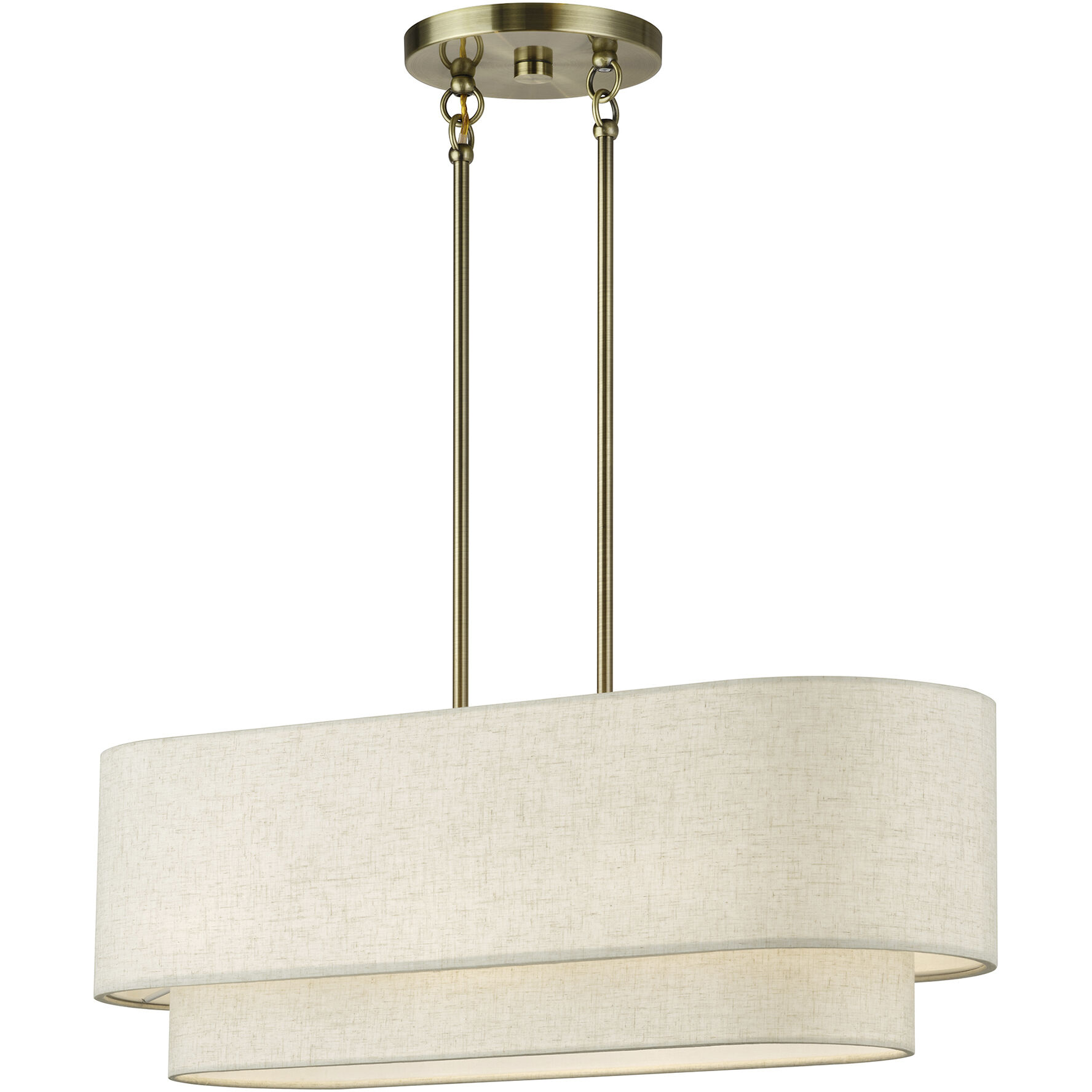 Manorwood 3 Light 30 inch Antique Brass Linear Chandelier Ceiling Light, Medium