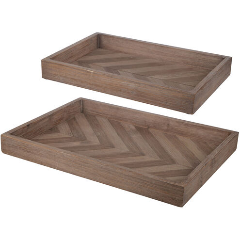 Chevron Natural Tray, Set of 2