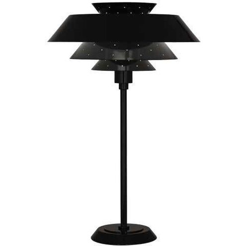 Pierce 26.5 inch 150.00 watt Piano Black Table Lamp Portable Light