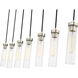 Beau 7 Light 54 inch Brushed Nickel Linear Chandelier Ceiling Light