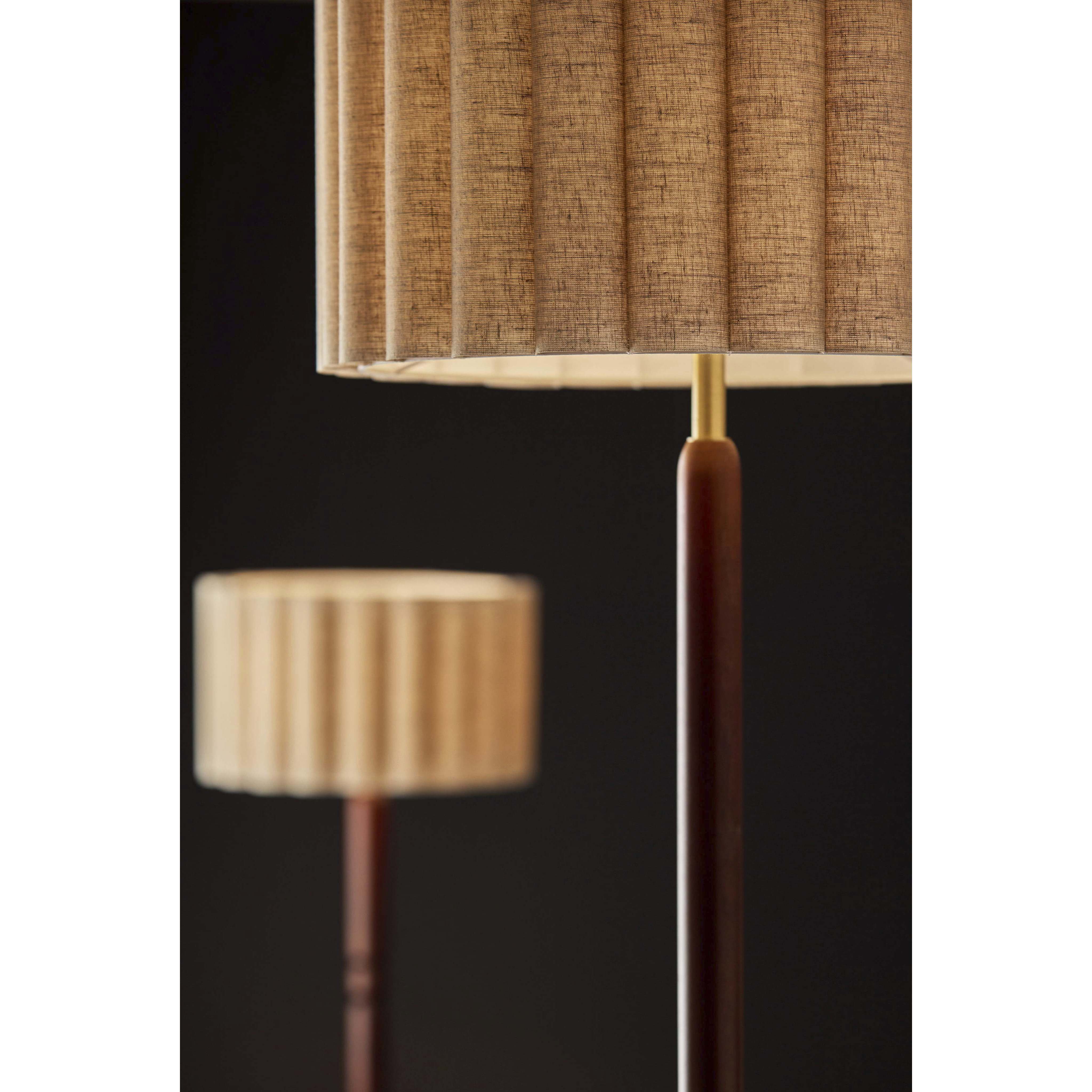 Laine 62.5 inch 100.00 watt Antique Brass Walnut Floor Lamp Portable Light