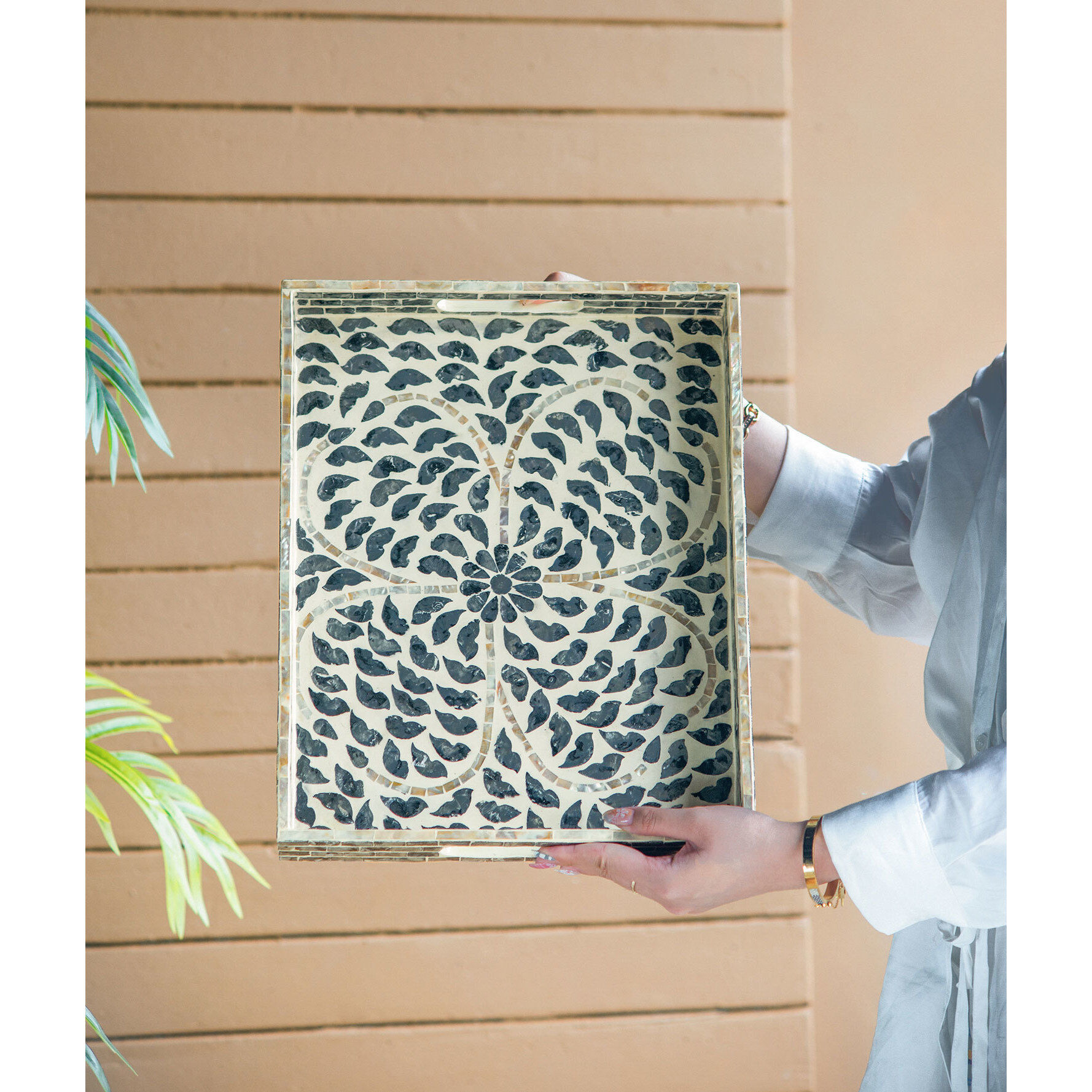 Anita Green Tray, Rectangular