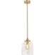 William 1 Light 8 inch Satin Brass Pendant Ceiling Light