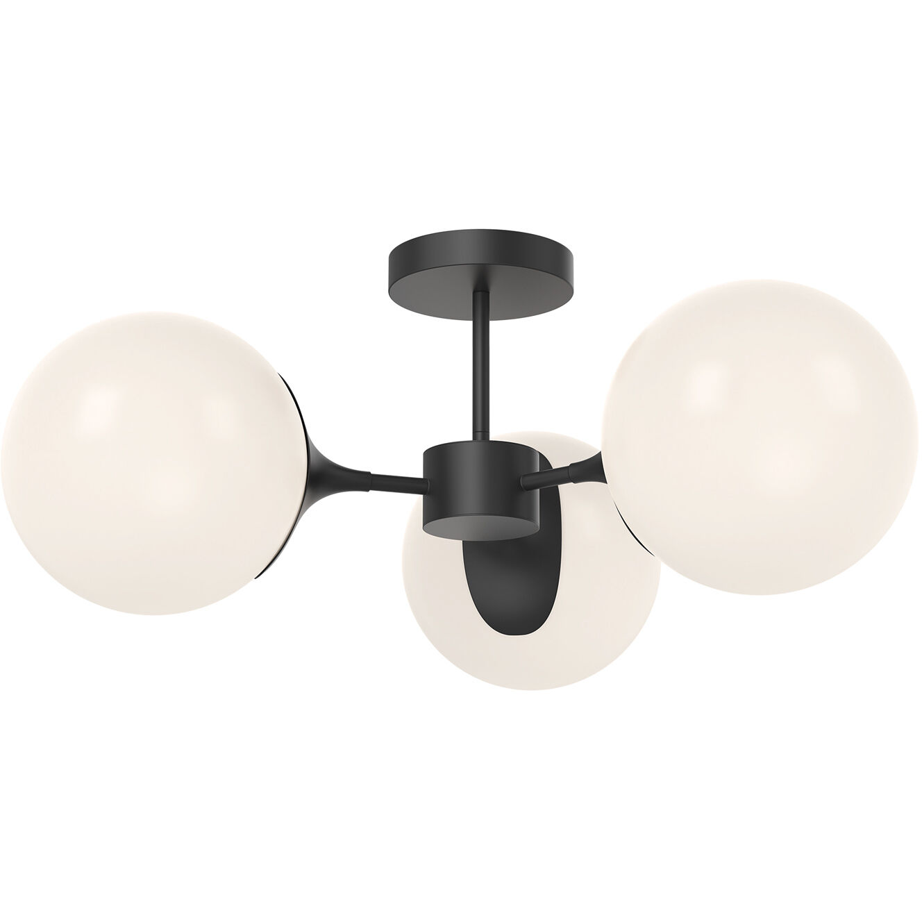 Alora Mood Nouveau 3 Light 25.88 inch Matte Black Semi-Flush Mount Ceiling Light