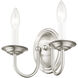 Home Basics 2 Light 10 inch Brushed Nickel Wall Sconce Wall Light