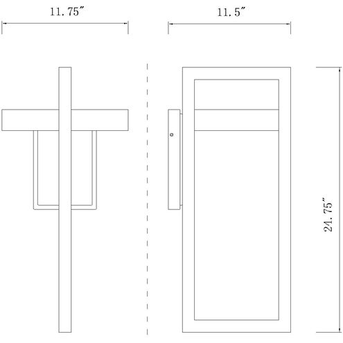 Luttrel LED 25 inch Black Outdoor Wall Light