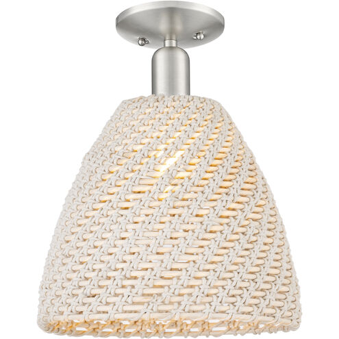 Natural Ballston Dome 1 Light 11.75 inch Brushed Satin Nickel Semi-Flush Mount Ceiling Light