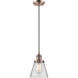 Franklin Restoration Cone 1 Light 6 inch Antique Copper Mini Pendant Ceiling Light in Incandescent, Clear, Franklin Restoration