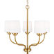 Windom 5 Light 20 inch Satin Brass Chandelier Ceiling Light