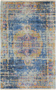 Festival 36 X 24 inch Blue Rug in 2 x 3, Rectangle