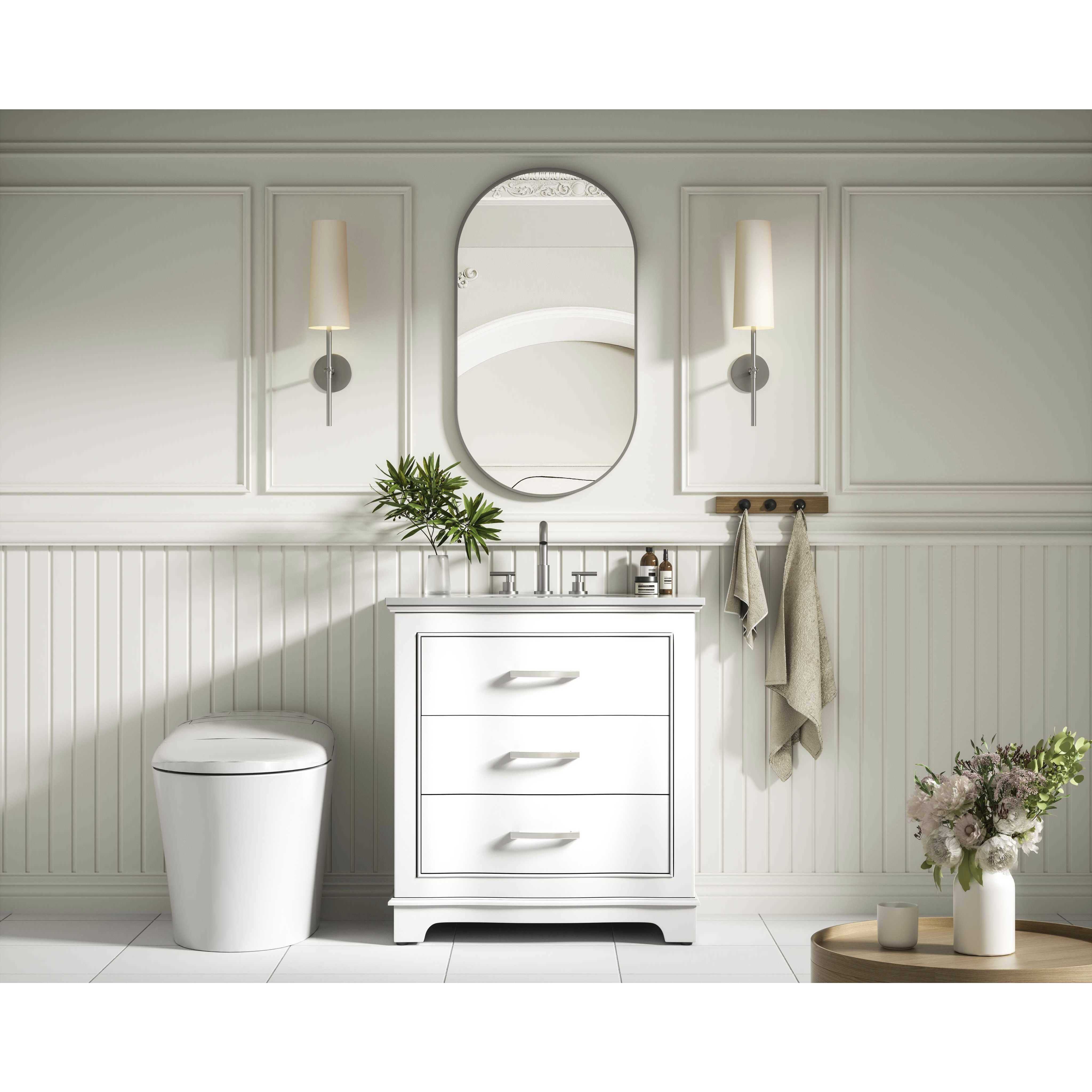 Knox 30 X 34 inch White Bathroom Vanity Cabinet