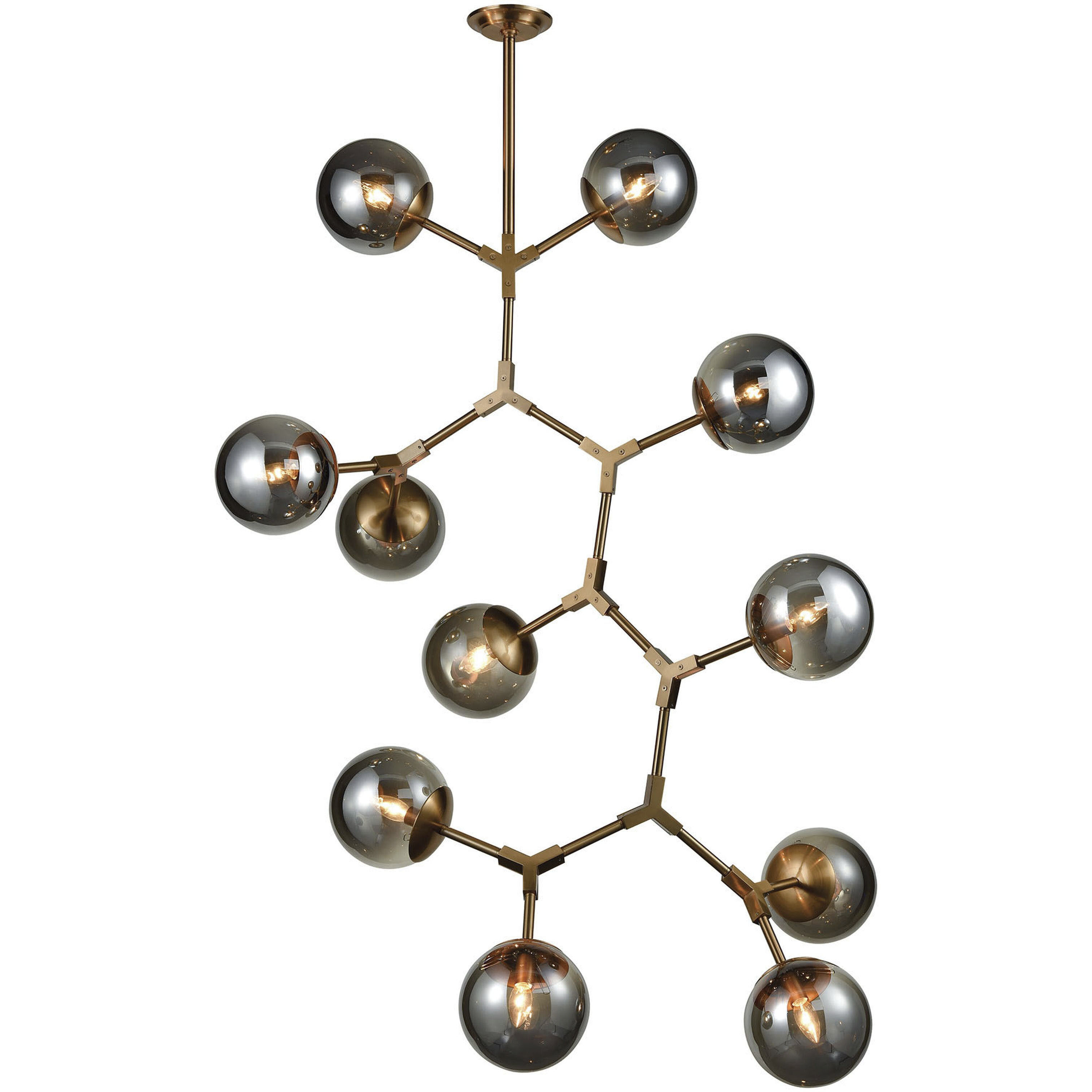 Synapse 11 Light 35 inch Aged Brass Chandelier Ceiling Light