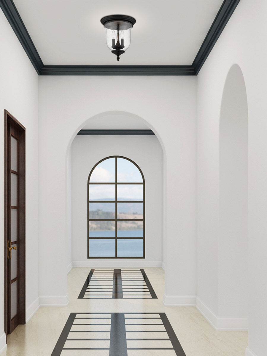 Legacy 3 Light 12 inch Black Flush Mount Ceiling Light