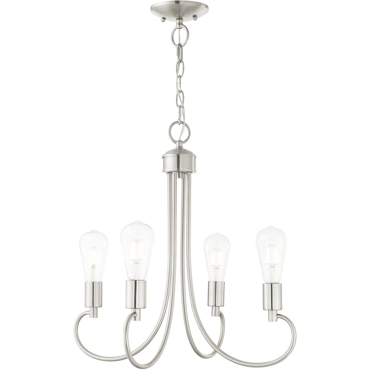 Bari 4 Light 20 inch Brushed Nickel Chandelier Ceiling Light