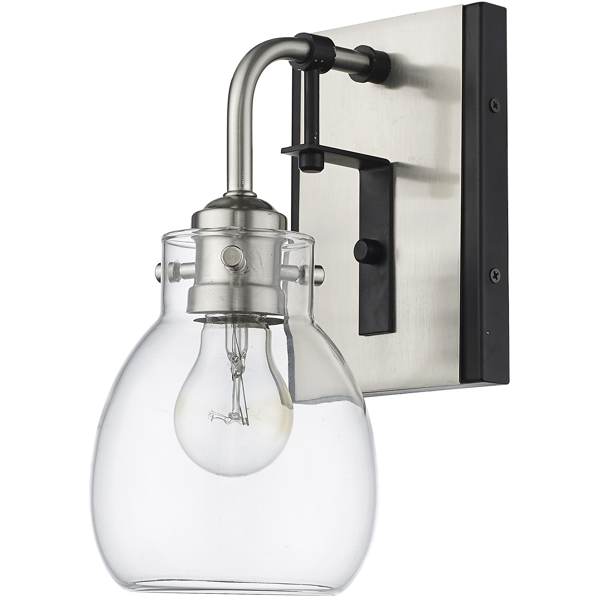 Kraken 1 Light 5.25 inch Matte Black and Brushed Nickel Wall Sconce Wall Light