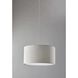 Harvest 1 Light 20 inch White Drum Pendant Ceiling Light in White Textured Fabric, Large 