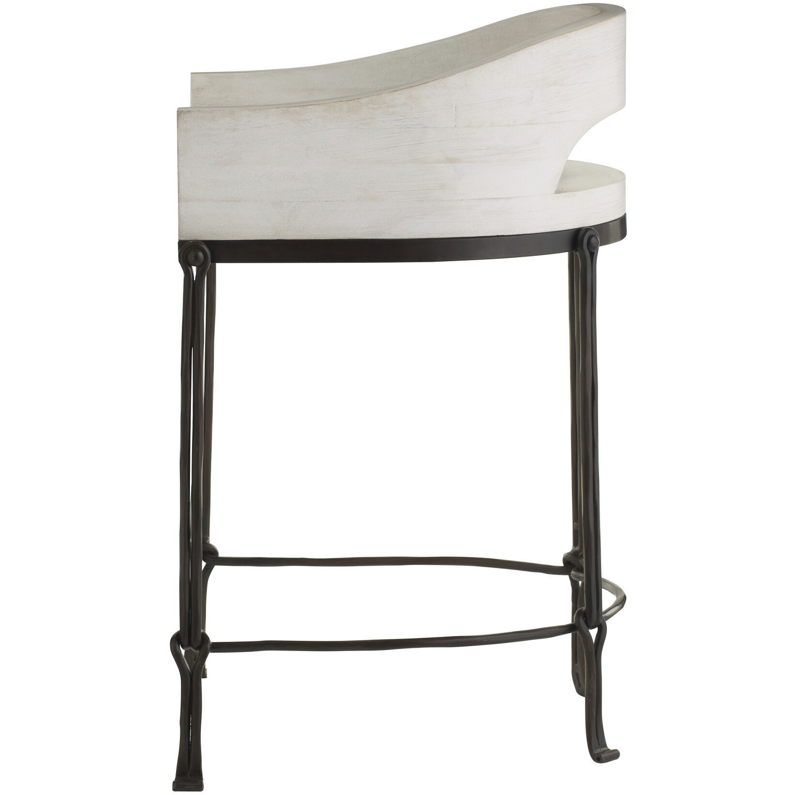 Montgomery 31.5 inch Whitewash and Natural Iron Counter Stool