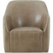Tartan Perfect Brown Leather Swivel Chair, Wooden, Upholstered