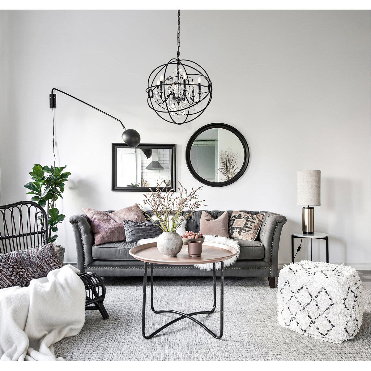 Cordelia 6 Light 26 inch black Pendant Ceiling Light