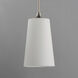 Hudson 1 Light 7.75 inch Satin Nickel Single Pendant Ceiling Light in Satin White