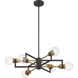 Intention 6 Light 24 inch Warm Brass and Black Chandelier Ceiling Light