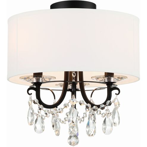 Othello 3 Light 14 inch Matte Black Semi Flush Ceiling Light