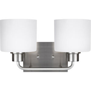 Canfield 2 Light 14.25 inch Brushed Nickel Wall Bath Fixture Wall Light