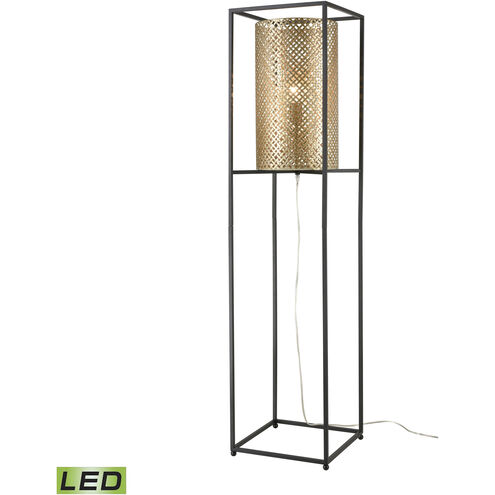 Gavia 60 inch 9 watt Antique Gold with Black Floor Lamp Portable Light