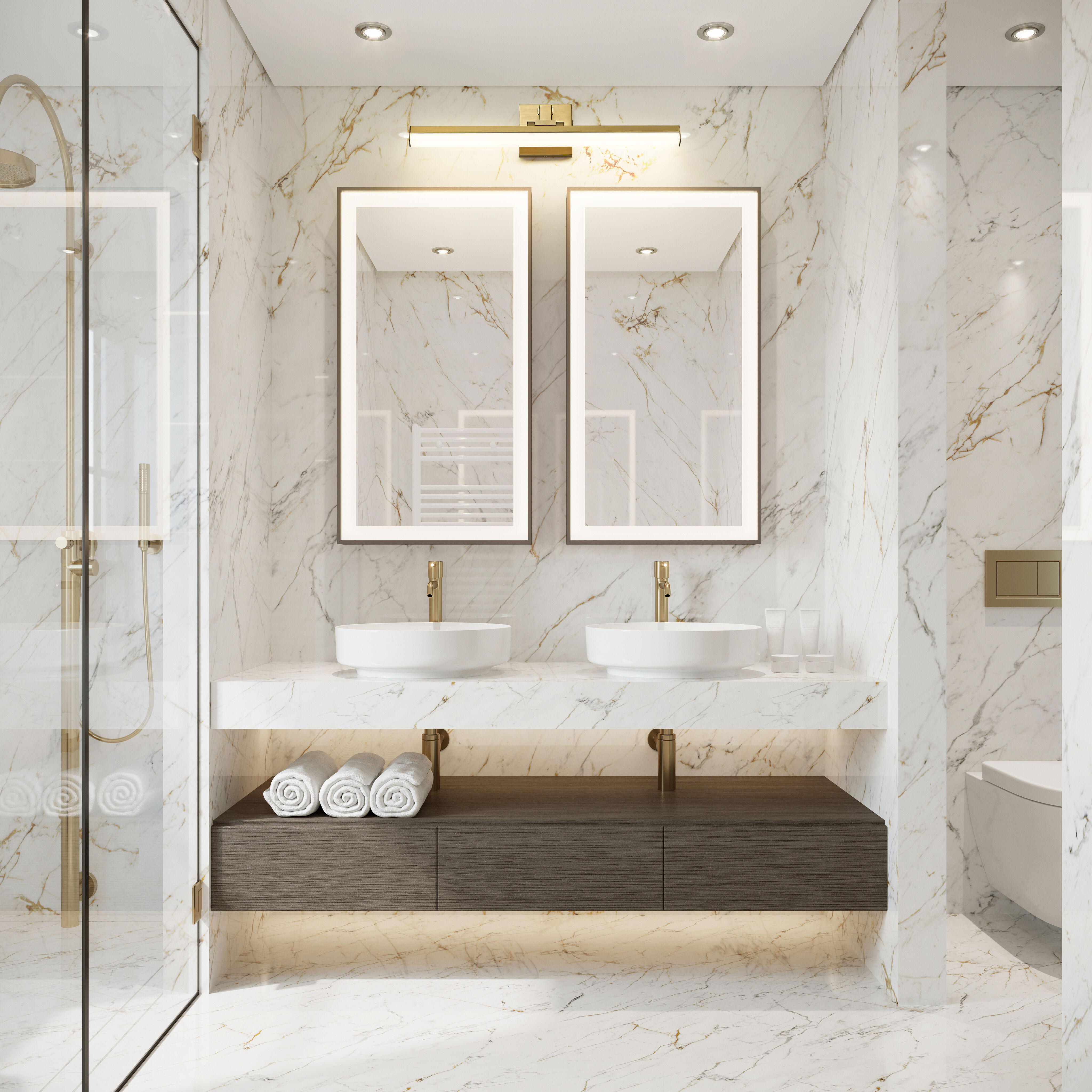 Liam LED 25 inch Modern Gold Vanity Wall Light