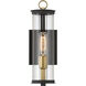 Cara 1 Light 14 inch Legacy Brass and Dark Matte Black Outdoor Wall Sconce