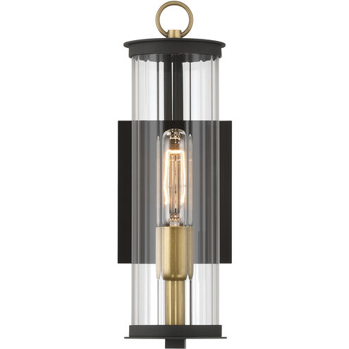 Cara 1 Light 14 inch Legacy Brass and Dark Matte Black Outdoor Wall Sconce