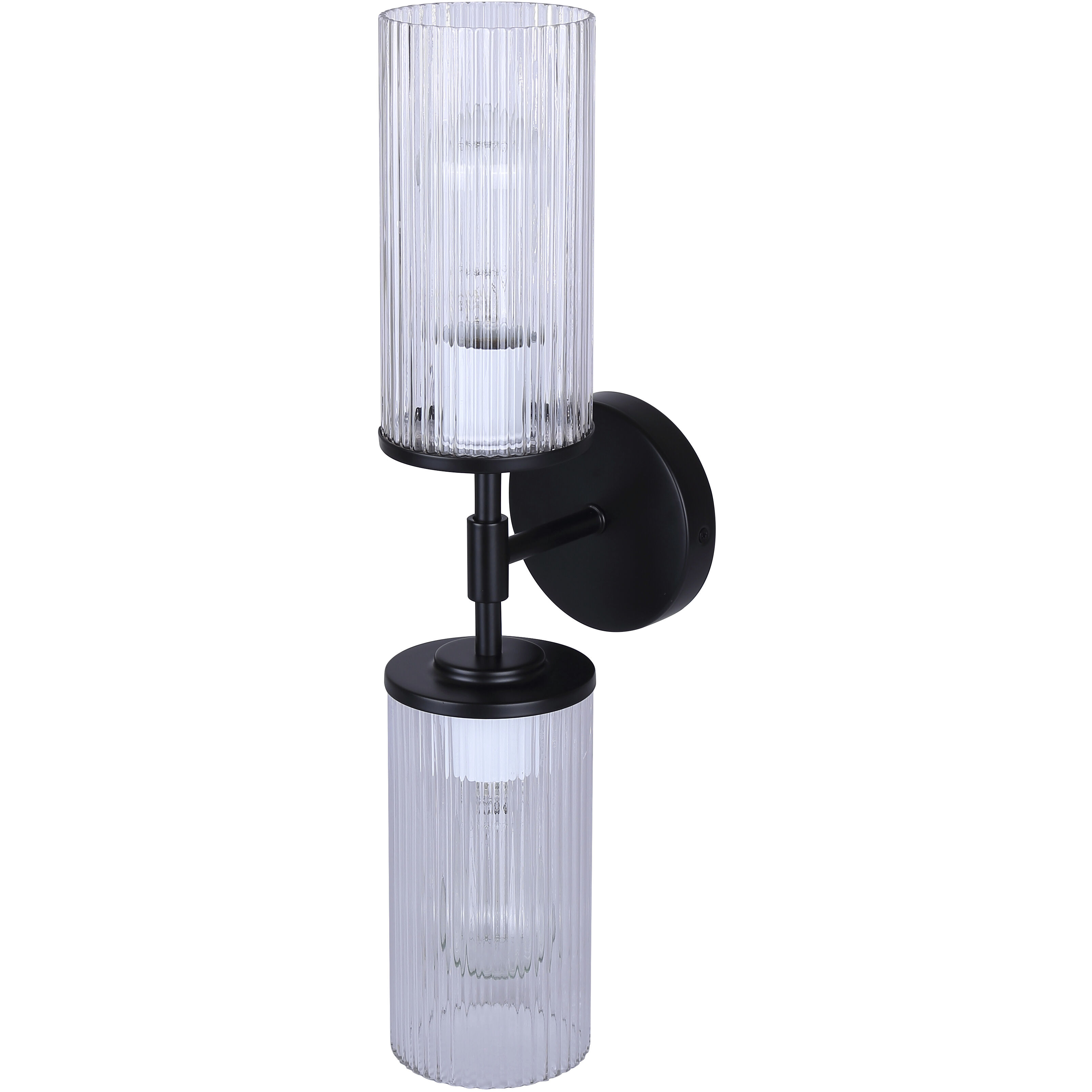Kinslea 2 Light 6 inch Matte Black Vanity Light Wall Light in Clear Glass