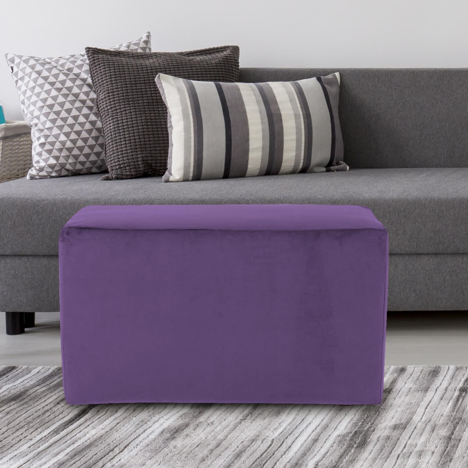 Bella 20 inch Eggplant Purple Ottoman