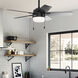 Anisten 44 inch Matte Black with Matte Black/Dark Gray Oak Blades Ceiling Fan