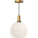 Alora Mood Castilla 1 Light 9.88 inch Aged Gold Pendant Ceiling Light in Matte Opal Glass
