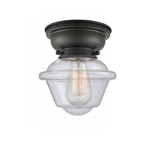 Aditi Small Bell 1 Light 6 inch Matte Black Flush Mount Ceiling Light in Plated Smoke Glass, Aditi