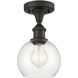 Edison Athens 1 Light 6 inch Oil Rubbed Bronze Semi-Flush Mount Ceiling Light in Clear Glass