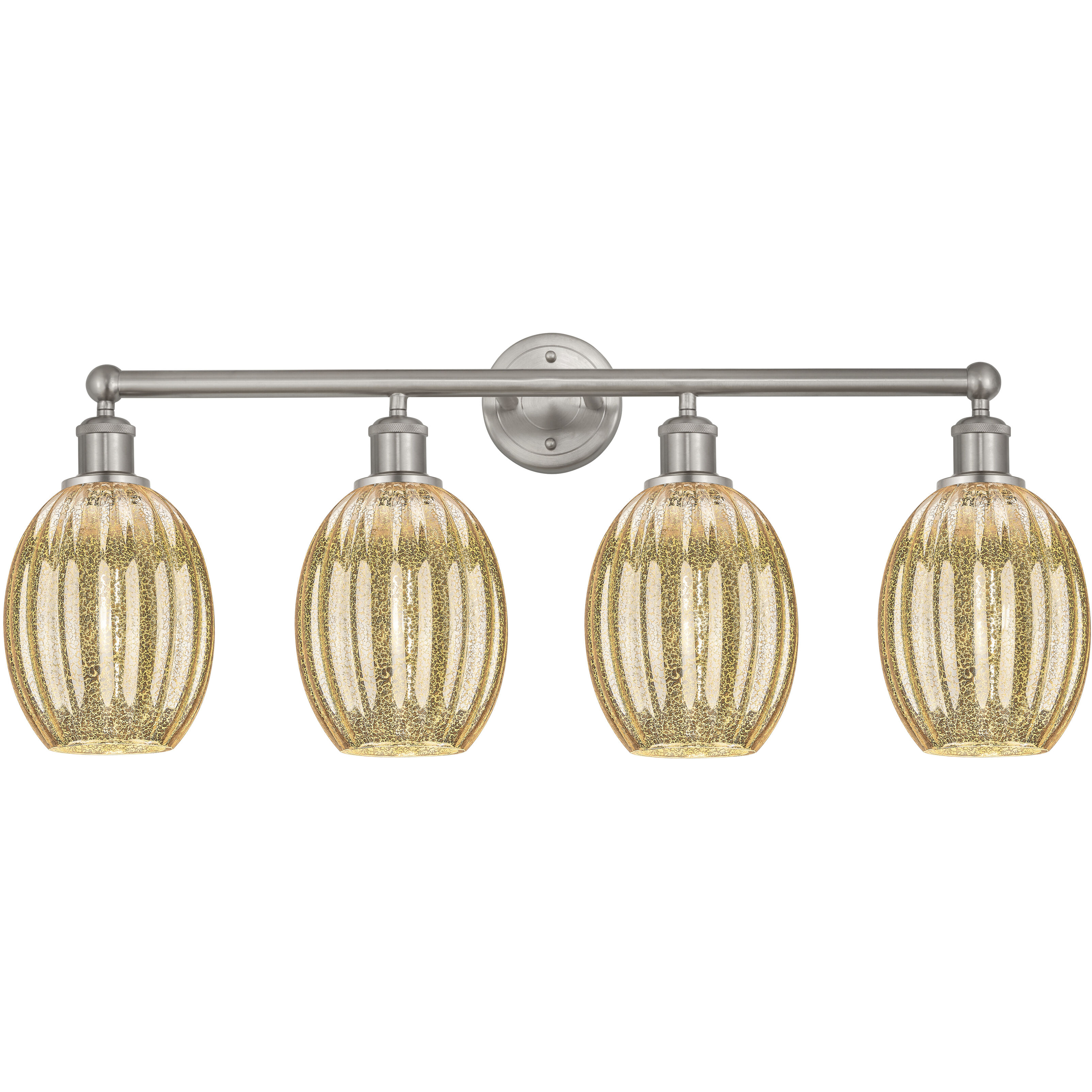 Edison Preston 4 Light 33.25 inch Brushed Satin Nickel Bath Vanity Light Wall Light in Mercury