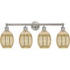 Edison Preston 4 Light 33.25 inch Brushed Satin Nickel Bath Vanity Light Wall Light in Mercury