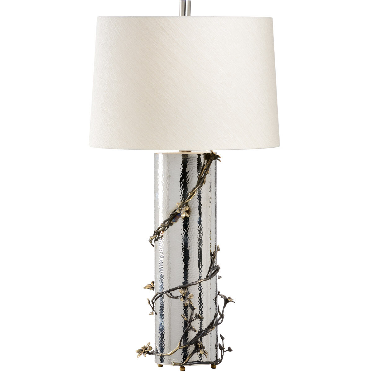 Frederick Cooper 32 inch 100.00 watt Hammered/Polished Nickel/Antique Table Lamp Portable Light