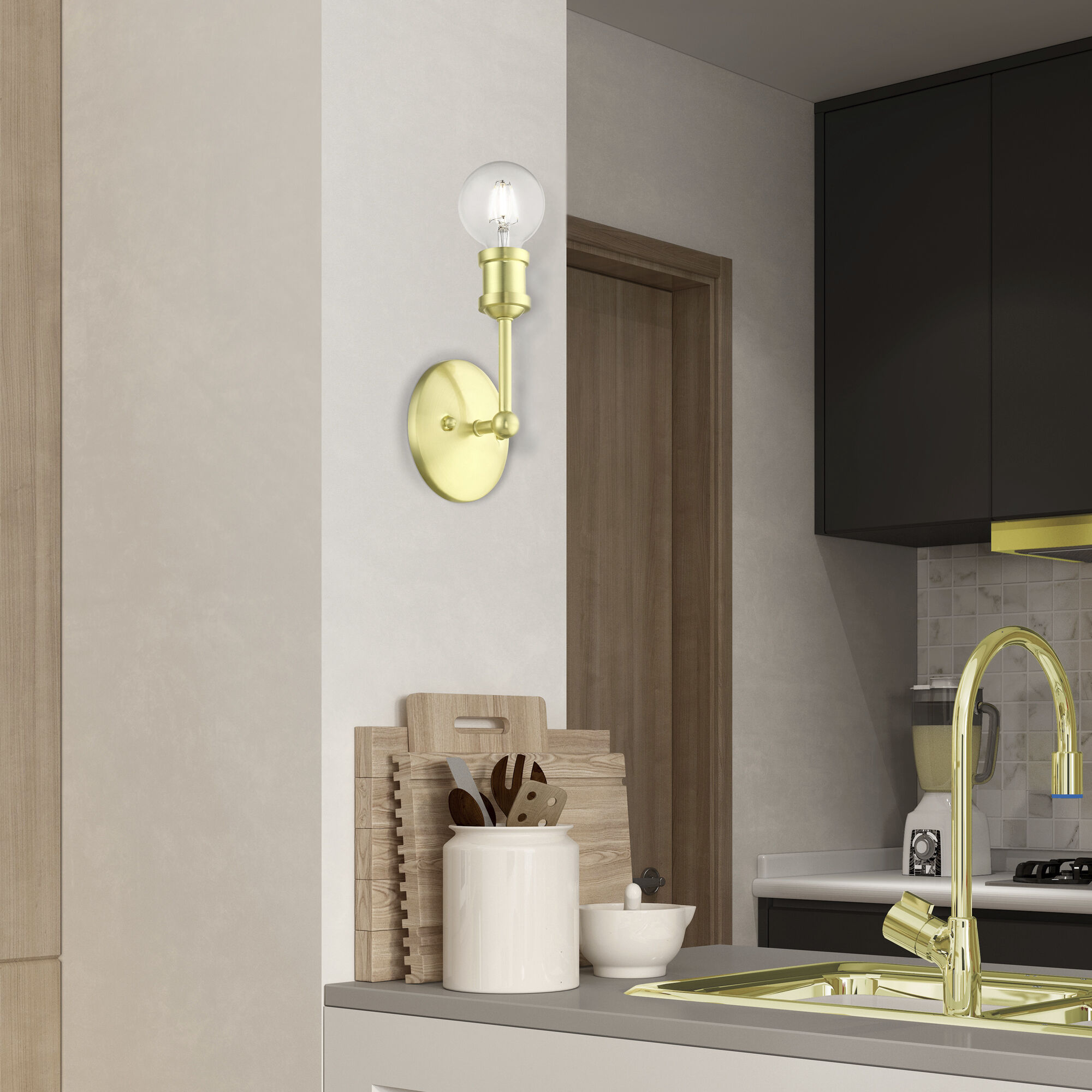 Lansdale 1 Light 5 inch Satin Brass Vanity Sconce Wall Light