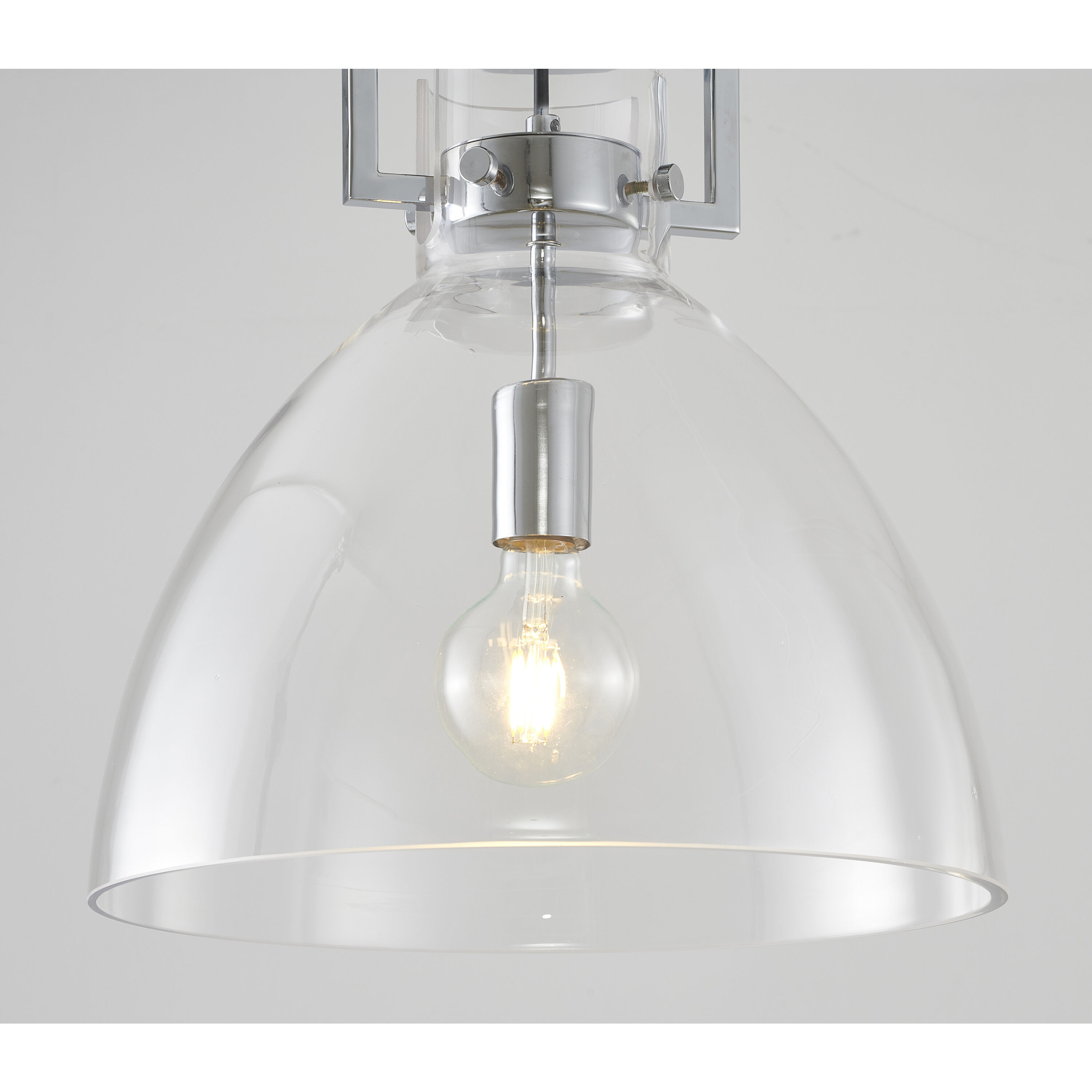 Canada 1 Light 14 inch Chrome Semi Flush Mount Ceiling Light