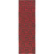 Frontier 96 X 30 inch Bright Red, Dark Brown Rug