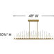 Trinity LED 48 inch Heritage Brass Chandelier Ceiling Light, Linear & Oval