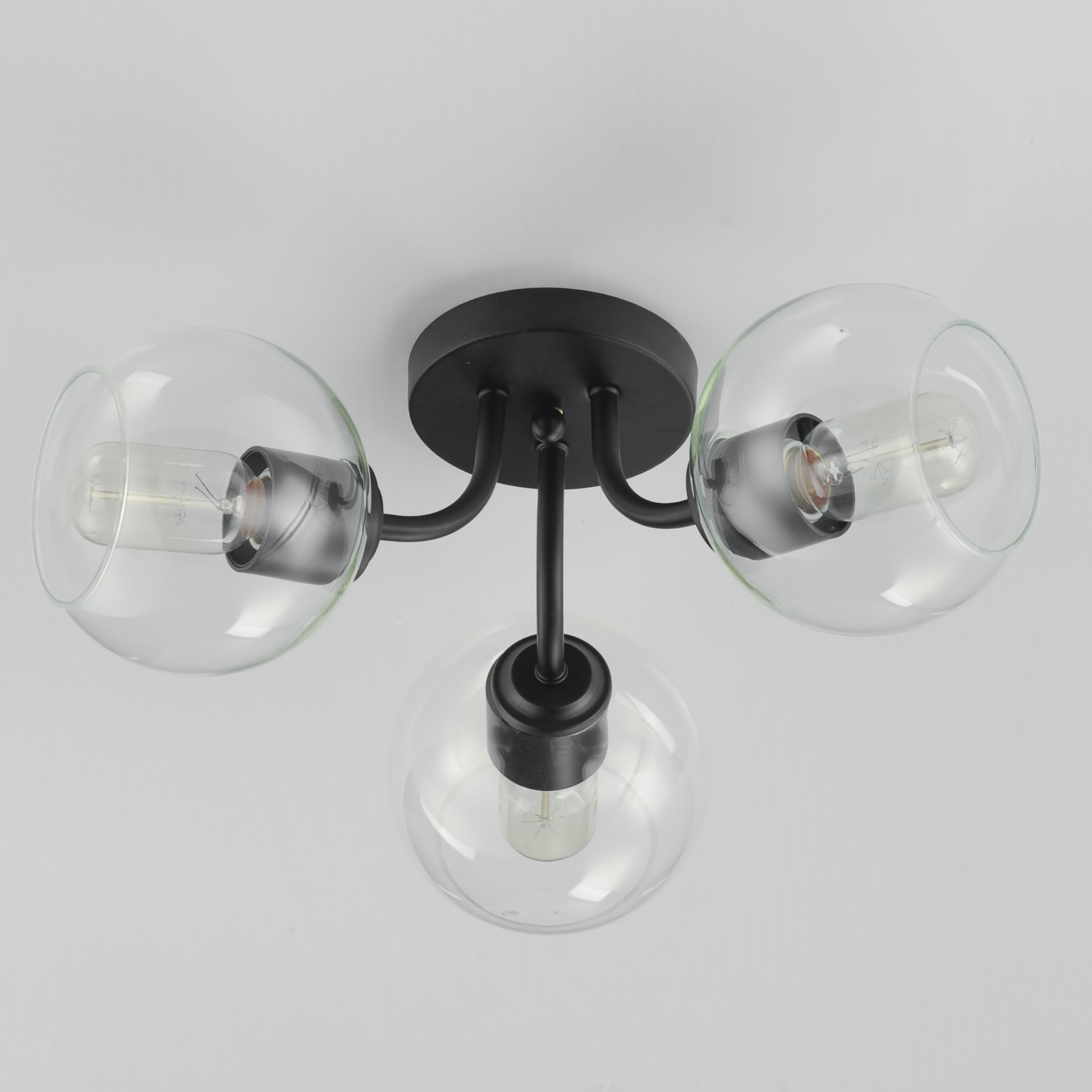 Knox 3 Light 18 inch Black Semi-Flush Mount Ceiling Light