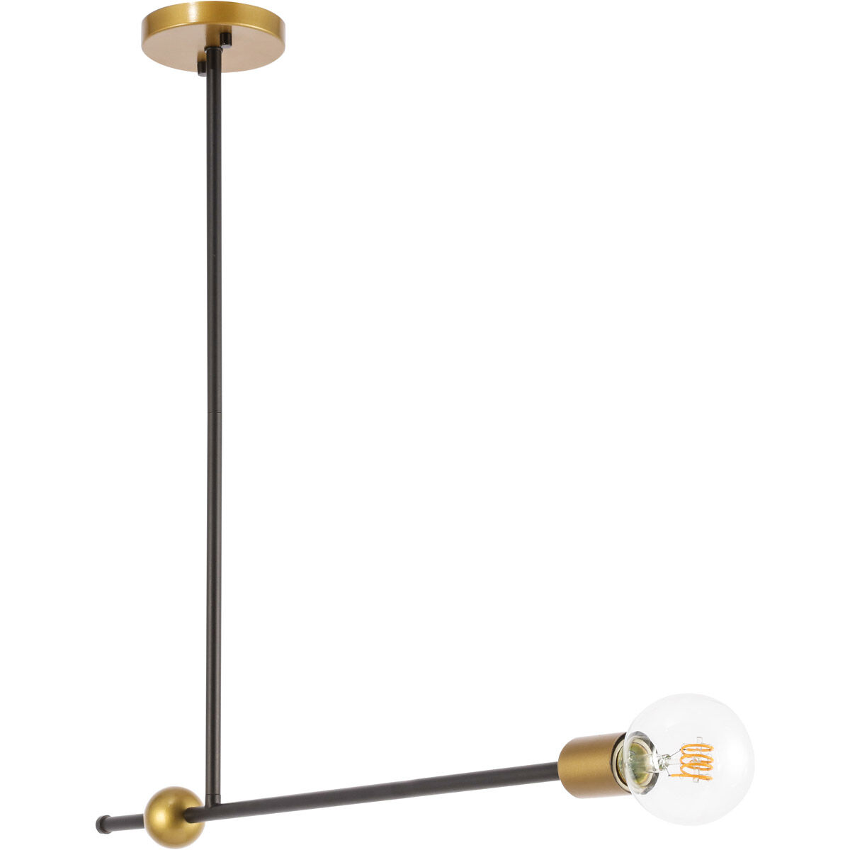 Brees 1 Light 27 inch Black and Brass Pendant Ceiling Light