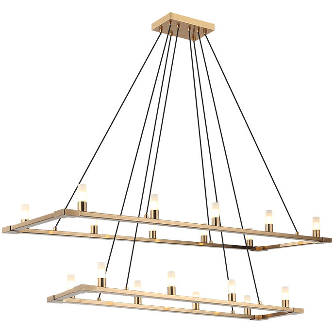 Cascadian 18 Light 48 inch Aged Gold Brass Chandelier Ceiling Light
