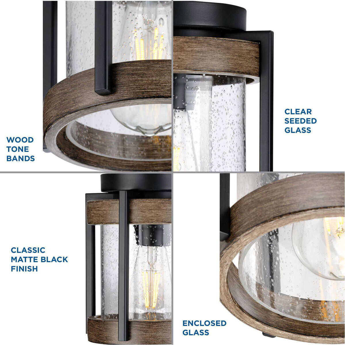 Whitmire 1 Light 7 inch Matte Black Outdoor Ceiling Mount